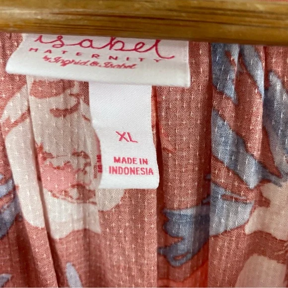 🦋Isabel Maternity Woven Floral Babydoll Top Chiffon Blouse Size XL - Picture 9 of 9